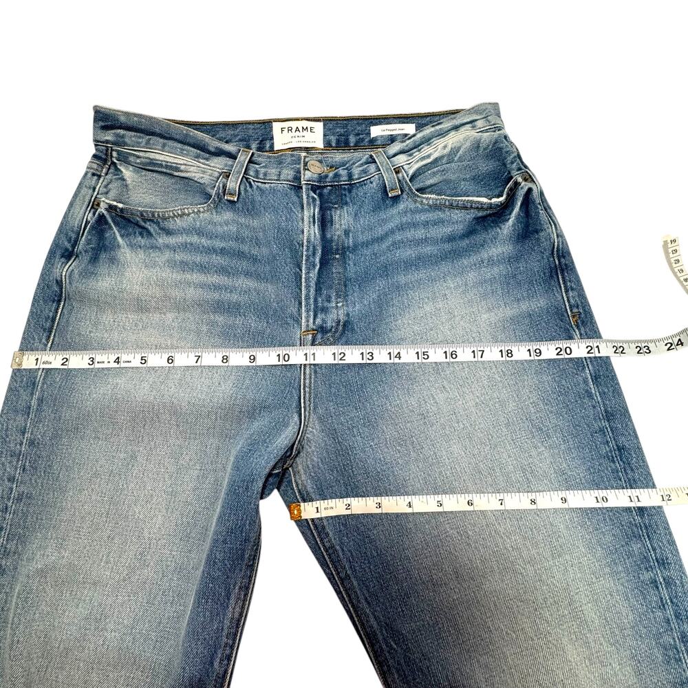 FRAME Le Pegged Straight Cropped Jeans 31 Button Fly Rigid Distress - Picture 5 of 12
